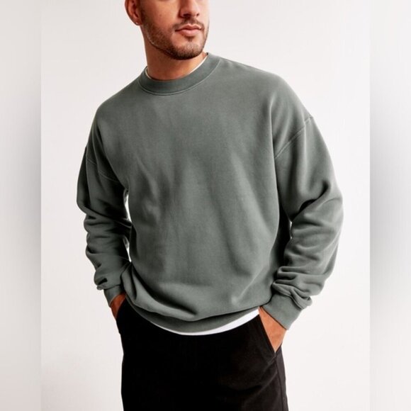 Abercrombie & Fitch Soft AF Fleece Sweatshirt - Men’s XS - Washed Blue - Picture 1 of 10